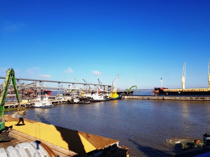 Puerto de Nueva Palmira: Gran movimiento de insumos agrícolas.