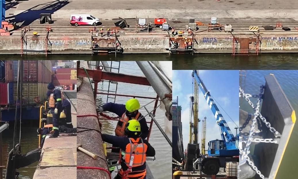 Colocación de defensas.