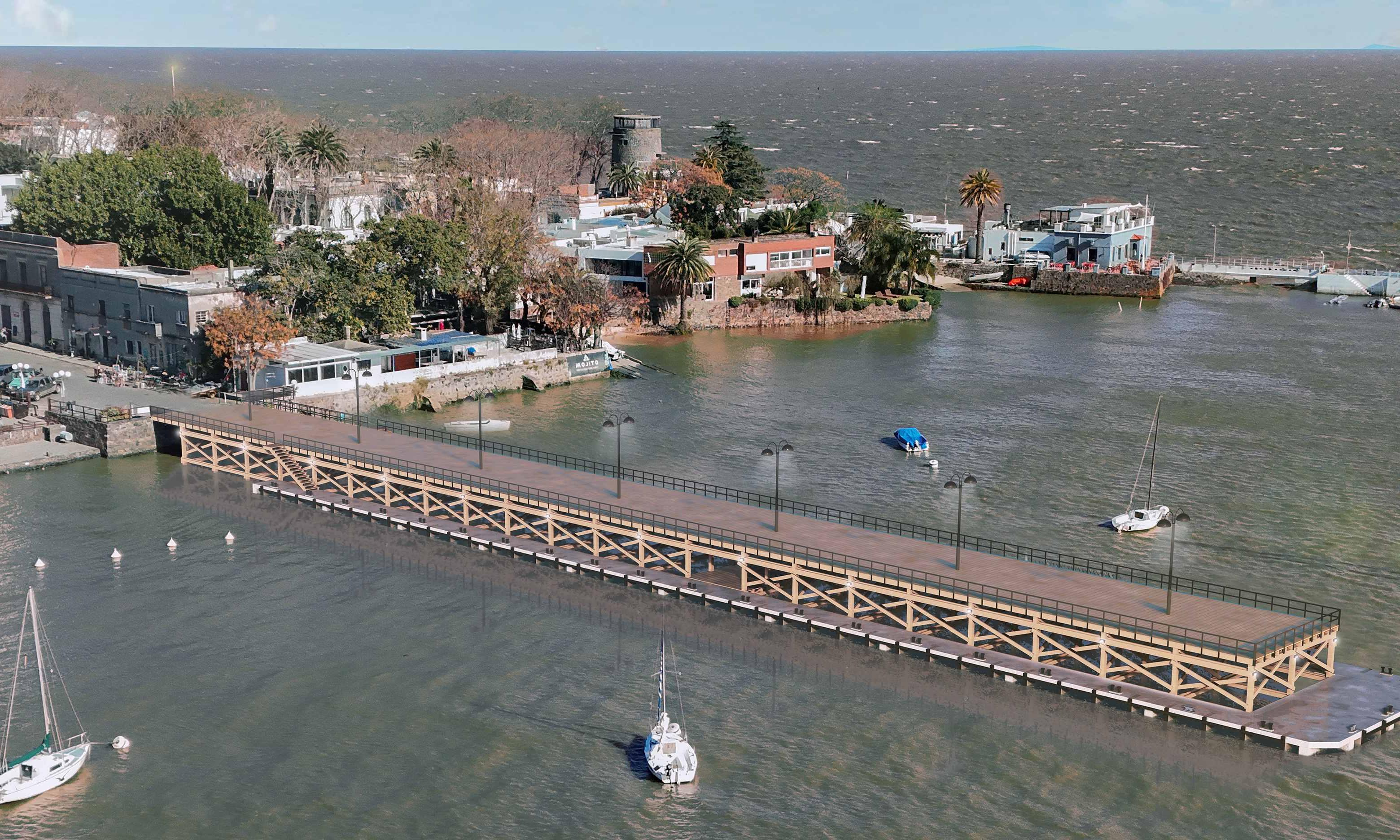 Remodelación del antiguo muelle de madera del puerto Deportivo de Colonia