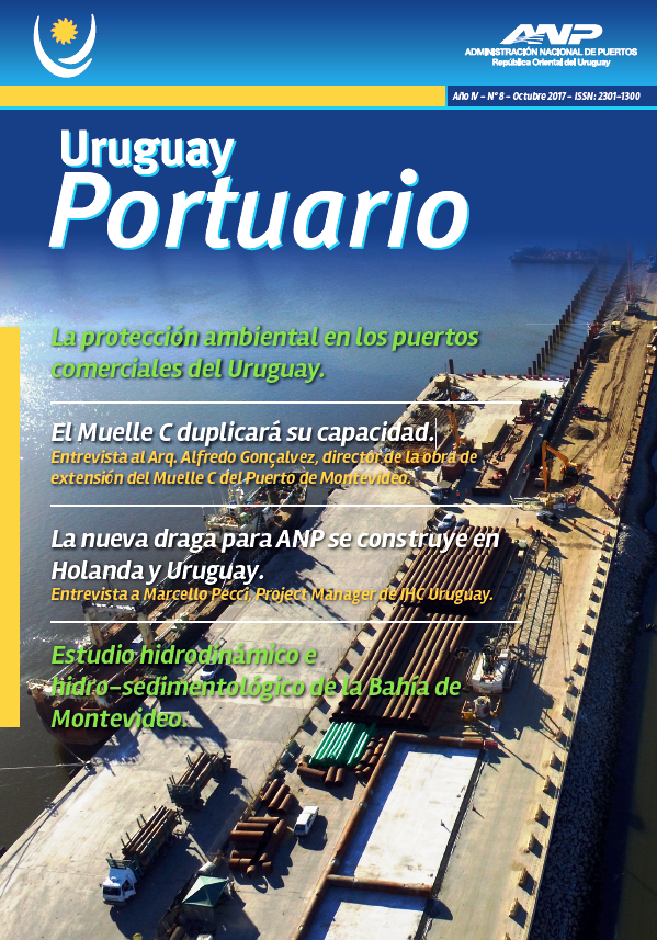 Tapa de revista Uruguay portuario N°8 octubre del año 2017
